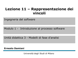 Rappresentazione dei vincoli - Università degli Studi di Milano