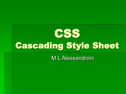 CSS guida rapida - Prof.ssa Alessandroni