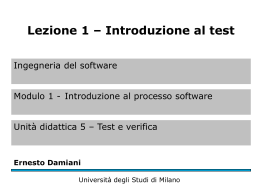 Introduzione al test - Università degli Studi di Milano