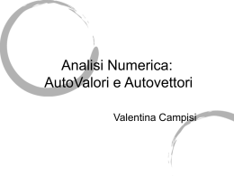 Analisi Numerica: AutoValori