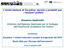 L`Unità italiana di Eurydice: servizi e prodotti per i decisori