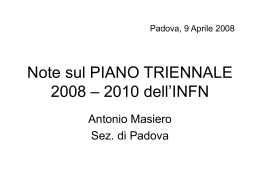 Piano Triennale 2008 - INFN