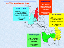 Comunicato: La mappa delle AFT coinvolte nella sperimentazione
