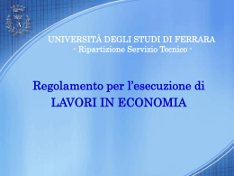 Presentazione_Reglavecon - Università degli Studi di Ferrara