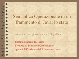 Semantica Operazionale di un frammento di Java