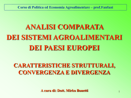 Corso di Politica ed Economia Agroalimentare – prof.Fanfani