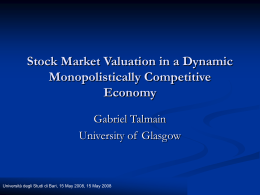 Stock Market Valuation in a Dynamic Monopolistically Competitive