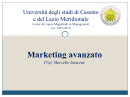 Marketing Avanzato - Università degli Studi di Cassino