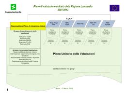 Piano di valutazione unitario Regione Lombardia