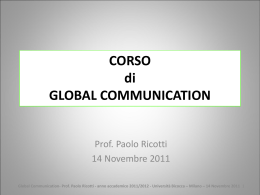 Global Communication- Prof. Paolo Ricotti