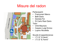 Misure del radon - Laboratori Nazionali di Frascati