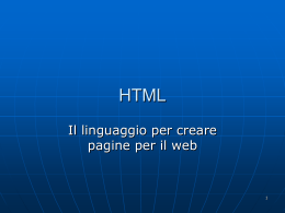 HTML - Dipartimento di Ingegneria dell`Informazione