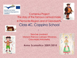The story of Gianduja and Gianduiotti. Class 4C, Coppino School