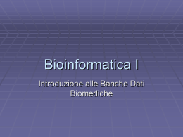 Analisi bioinformatica: utilizzo delle principali banche dati