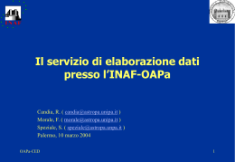 Il servizio elaborazione dati presso l`INAF-OAPa