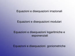 Equazioni e disequazioni