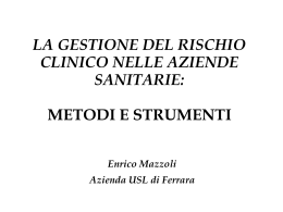 Rischio clinico Enrico Mazzoli slide