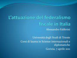 La teoria del federalismo fiscale - Università di Trieste Polo di Gorizia