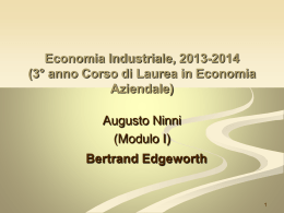 Bertrand edgeworth - Dipartimento di Economia