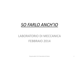 SO FARLO ANCH`IO – Meccanica