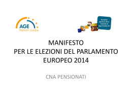 Manifesto per le Elezioni del Parlamento Europeo 2014