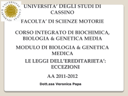 lezione 8: eccezioni mendel_I - Università degli Studi di Cassino