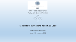 Slides libertà di espressione nell`art.10 CEDU