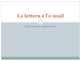 La lettera e l*e-mail