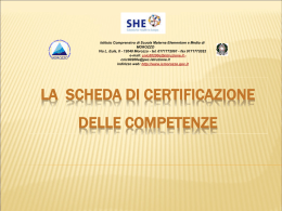 Esempio scheda di certificazione delle competenze