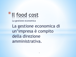 Il food cost - Paolo Guglielmino