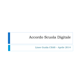 Linee Guida CSAS - Accordo Scuola Digitale