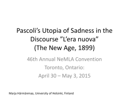 Pascoli*s Utopia - University of Helsinki