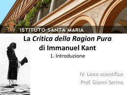 Immanuel Kant e la Critica della Ragion Pura 1