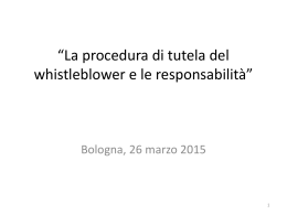 La procedura di tutela del whistleblower e le responsabilità_Dott