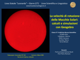 AstrofisicaSolare - MacchieSolari - Liceo Scientifico Statale Leonardo