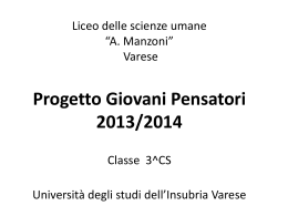 Liceo delle scienze umane *A. Manzoni* Varese