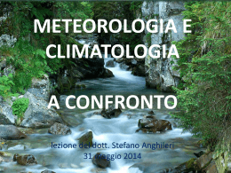 METEOROLOGIA E CLIMATOLOGIA A CONFRONTO