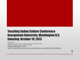 Teaching Italian Culture Conference Georgetown