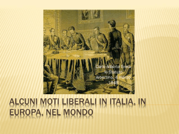 Alcuni moti liberali in Italia, in Europa, nel mondo