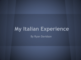 My Italian Experience