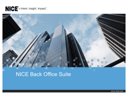 NICE Back Office Suite - real