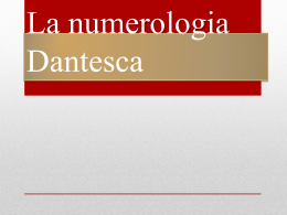 La numerologia Dantesca