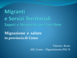 Migranti e Servizi Territoriali