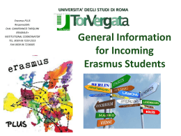 General Information for Incoming ERASMUS+ 2015