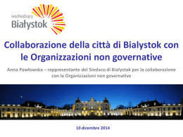 Collaborazione della città di Bialystok con le Organizzazioni non