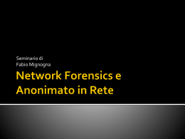 Network Forensics - Dipartimento di Matematica e Informatica