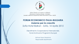 Progetti in Bulgaria con Fondi UE a cura di Tanya Trayanova, Capo