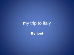 our trip to italy