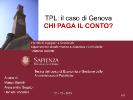 TPL: il caso di Genova - Dipartimento di Informatica e Sistemistica
