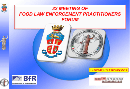 Nessun titolo diapositiva - Food Law Enforcement Practitioners
